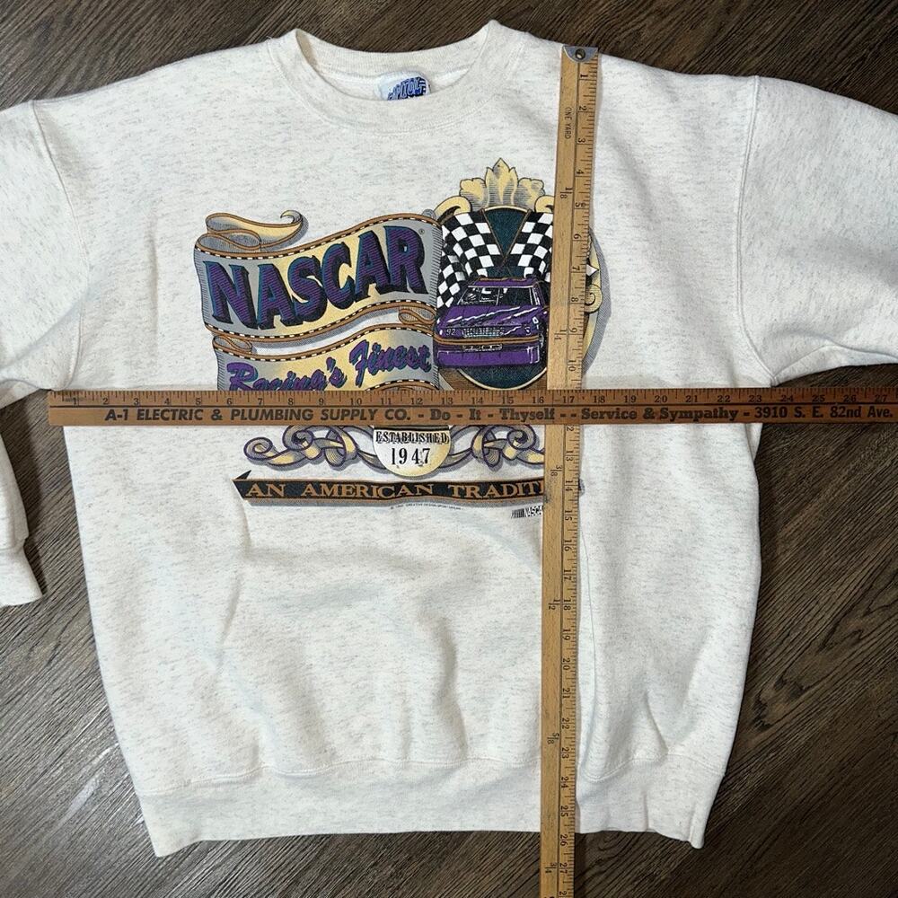 Vtg 1992 NASCAR Capitol Graphic Sweatshirt XL Made In USA Oatmeal 90s - Picture 3 of 7